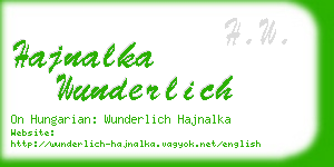 hajnalka wunderlich business card